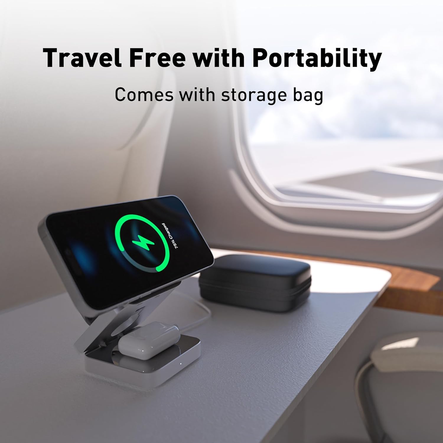 MagCHARGE HUB™  3 In 1 Foldable Magnetic Wireless Charger Stand For iPhone 15, 14, 13 Pro/Max/Plus, AirPods 3/2 Station Dock Fast Charger Holder - Welfre.com