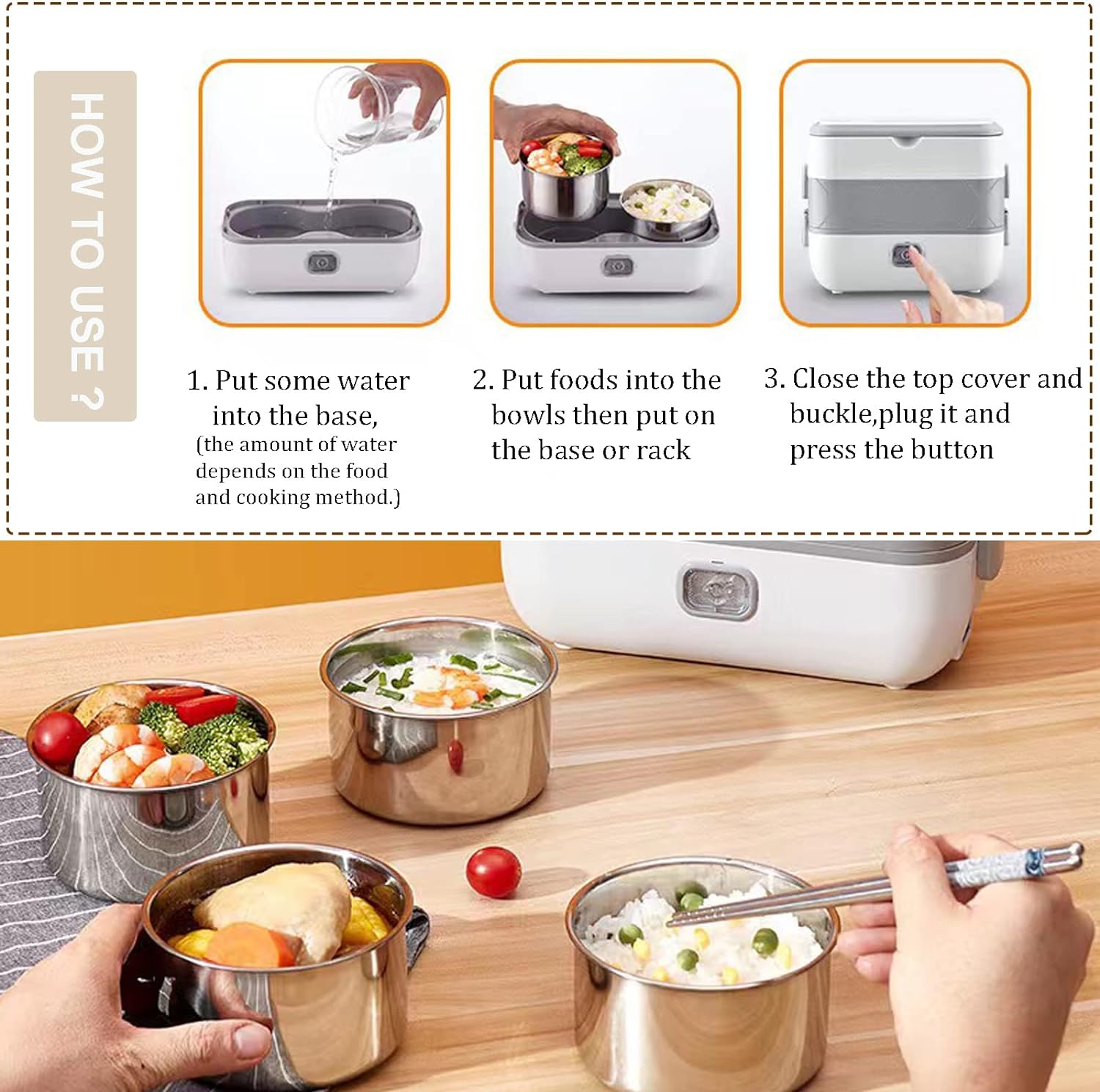 2-in-1 Portable Electric Lunch Box - Welfre.com