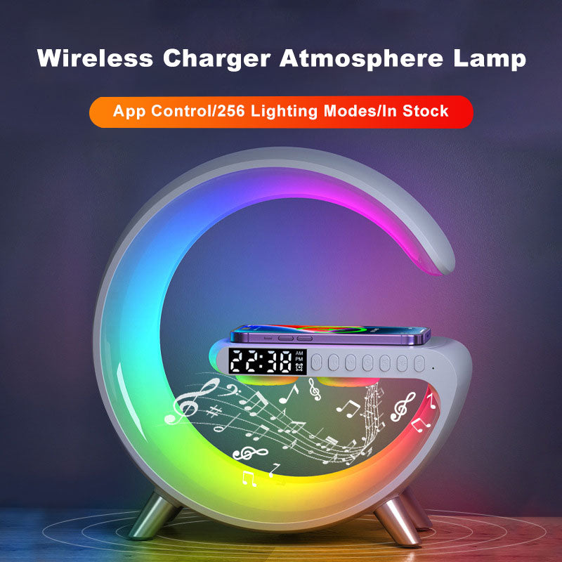 Intelligent Bluetooth Speaker Wireless Charger Atmosphere Lamp - Welfre.com