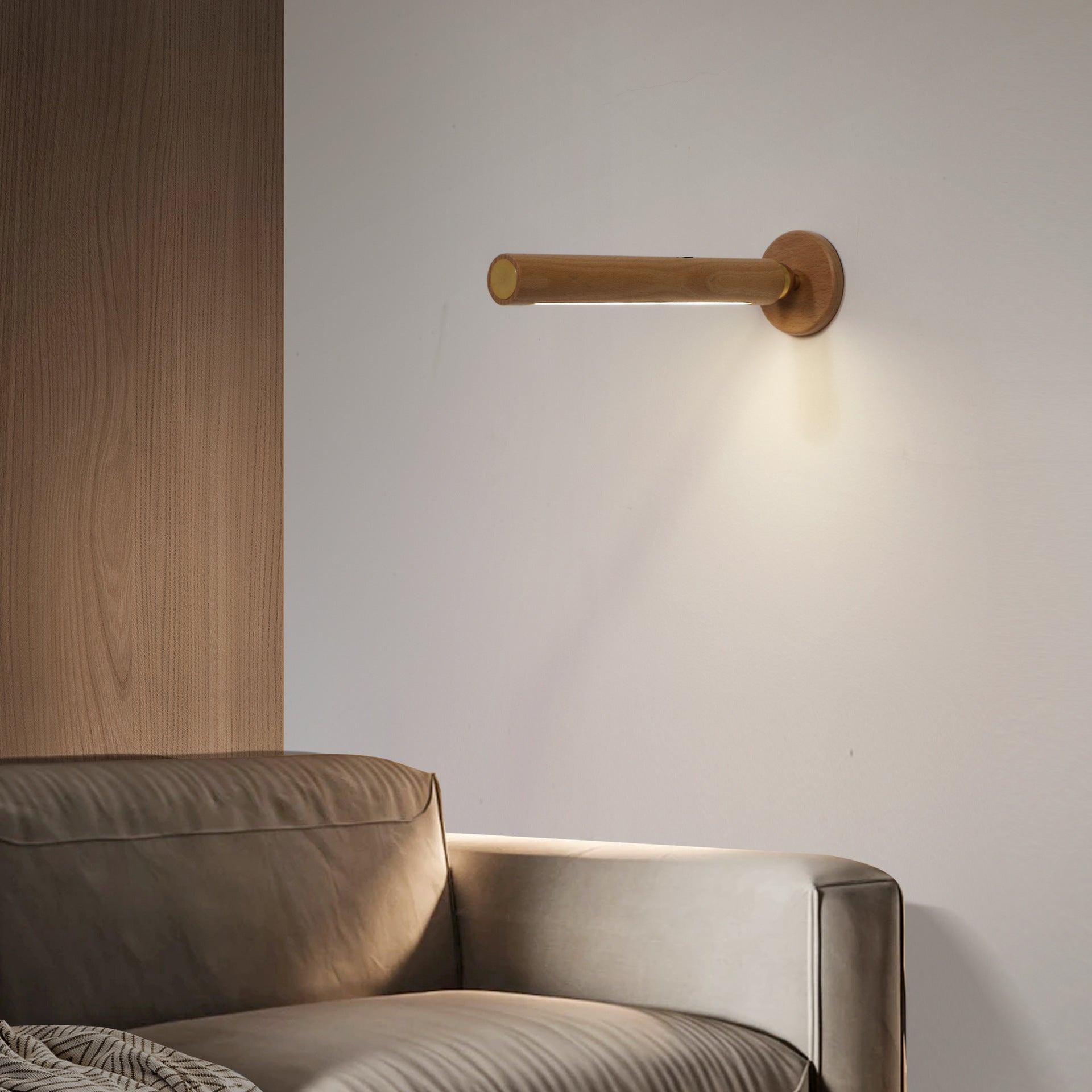 360° Rotatable Wood Indoor Wall Light - Welfre.com