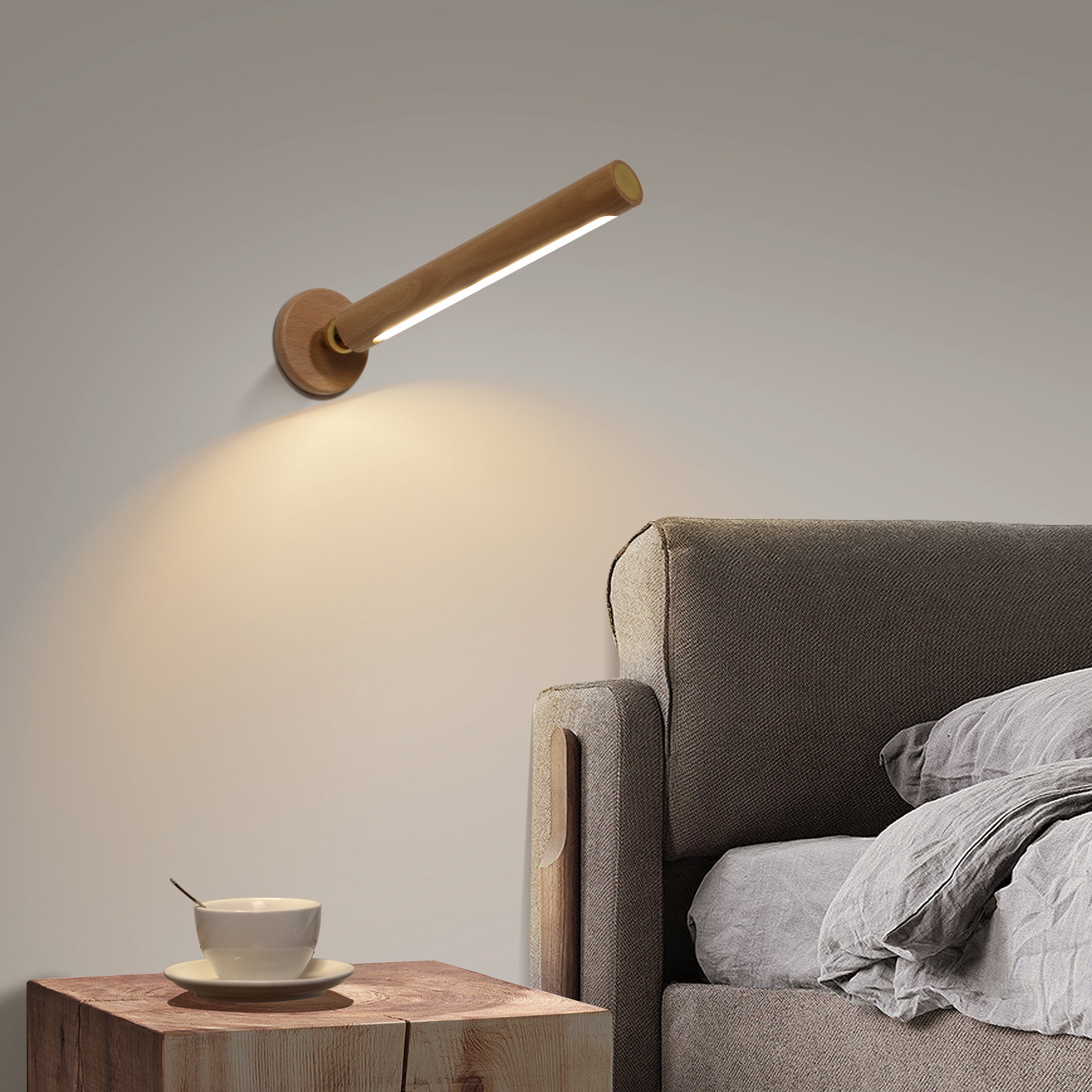 360° Rotatable Wood Indoor Wall Light - Welfre.com